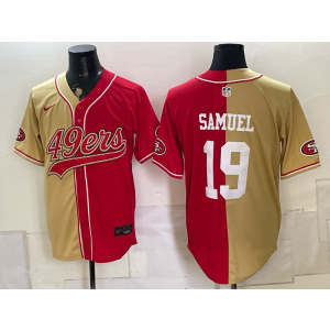 San Francisco 49ers 19 Samuel Red Gold Split Baseball Vapor Limited Men Jersey