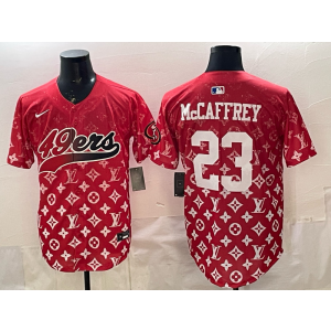 San Francisco 49ers 23 Mccaffrey Red Vapor Baseball Limited Men Jersey