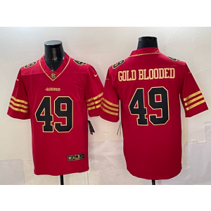 San Francisco 49ers 49 Gold Blooded Red Gold Vapor Limited Men Jersey