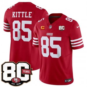 San Francisco 49ers 85 George kittle Red 2026 F.U.S.E. Vapor Limited Men Jersey with 80th Anniversary & 4-Star C Patch