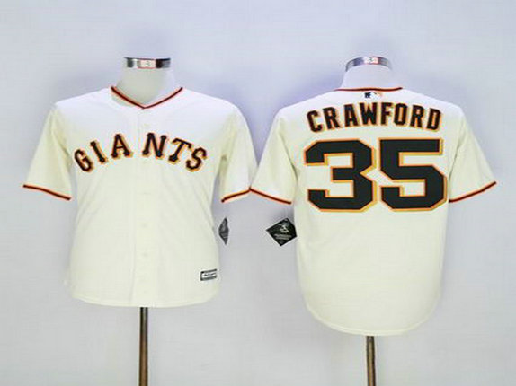 San Francisco Giants #35 Brandon Crawford Cream New Cool Base Stitched MLB Jersey