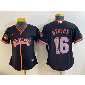 San Francisco Giants 16 Devers Black 2026 Alternate Cool Base Women Jersey