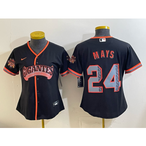 San Francisco Giants 24 Willie Mays Black 2026 Alternate Cool Base Women Jersey
