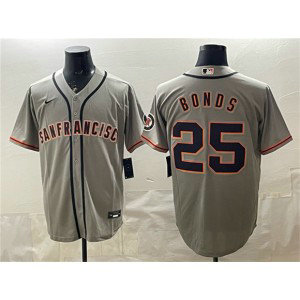 San Francisco Giants 25 Barry Bonds Gray Cool Base Men Jersey
