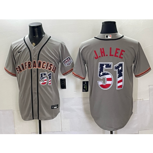 San Francisco Giants 51 J.H.LEE Grey USA 250 Fourth of July Men Jersey