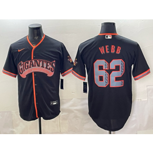 San Francisco Giants 62 Webb Black 2026 Alternate Cool Base Men Jersey