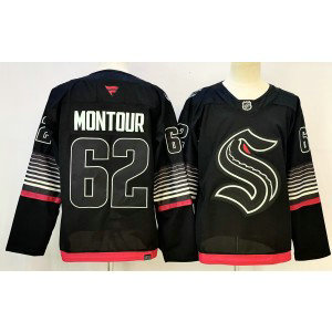 Seattle Kraken 62 Montour Black New Men Jersey