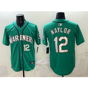 Seattle Mariners 12 Naylor Green Cool Base Men Jersey