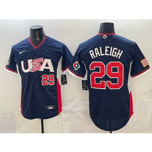 Seattle Mariners 29 Raleigh Blue World Cup Cool Base Men Jersey
