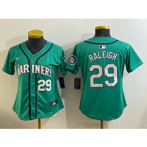 Seattle Mariners 29 Raleigh Green Cool Base Women Jersey