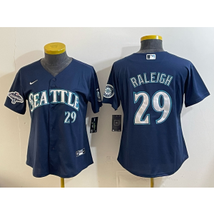 Seattle Mariners 29 Raleigh Navy Cool Base Women Jersey