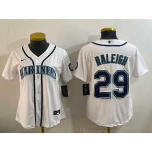 Seattle Mariners 29 Raleigh White Cool Base Youth Jersey