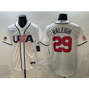 Seattle Mariners 29 Raleigh White World Cup Cool Base Men Jersey