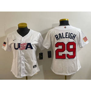 Seattle Mariners 29 Raleigh White World Cup Cool Base Women Jersey
