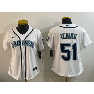 Seattle Mariners 51 Ichiro White Cool Base Youth Jersey