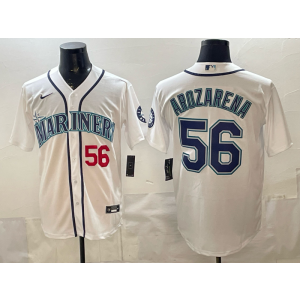 Seattle Mariners 56 Arozarena White Cool Base Men Jersey