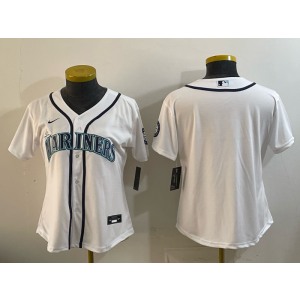 Seattle Mariners Blank White Cool Base Women Jersey