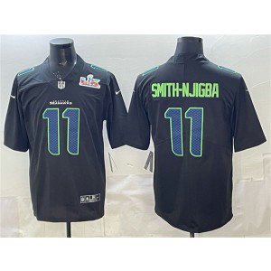Seattle Seahawks 11 Jaxon Smith-Njigba Black 2026 Super Bowl LX Vapor Limited Men Jersey