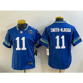 Seattle Seahawks 11 Jaxon Smith-Njigba Royal F.U.S.E. Vapor Limited Women Jersey with 50th Patch Seattle Seahawks 11 Jaxon Smith-Njigba Royal F.U.S.E. Vapor Limited Women Jersey with 50th Patch