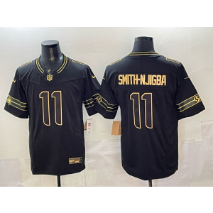 Seattle Seahawks 11 Smith Njigba Black Gold F.U.S.E. Vapor Limited Men Jersey