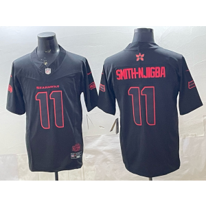 Seattle Seahawks 11 Smith Njigba Black Red F.U.S.E. Vapor Limited Men Jersey