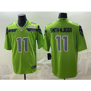 Seattle Seahawks 11 Smith Njigba Green 2026 Super Bowl LX Vapor Limited Men Jersey
