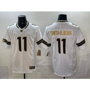 Seattle Seahawks 11 Smith Njigba White Gold F.U.S.E. Vapor Limited Men Jersey