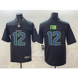 Seattle Seahawks 12 Fan Black Vapor Limited Men Jersey
