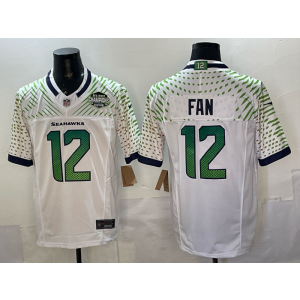 Seattle Seahawks 12 Fan Champion White F.U.S.E. Vapor Limited Men Jersey