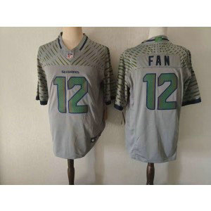Seattle Seahawks 12 Fan Grey Rivalries F.U.S.E. Vapor Limited Youth Jersey