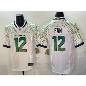 Seattle Seahawks 12 Fan White Rivalries F.U.S.E. Vapor Limited Men Jersey