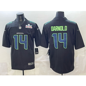 Seattle Seahawks 14 Darnold Black 2026 Super Bowl LX Vapor Limited Men Jersey