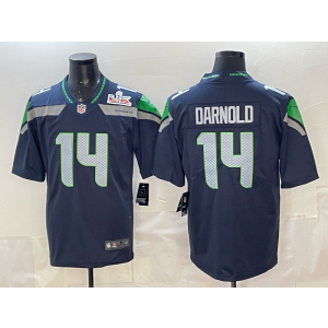 Seattle Seahawks 14 Darnold Blue 2026 Super Bowl LX Vapor Limited Men Jersey