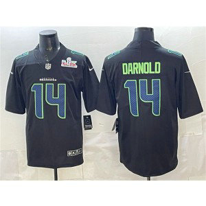 Seattle Seahawks 14 Sam Darnold Black 2026 Super Bowl LX Vapor Limited Men Jersey