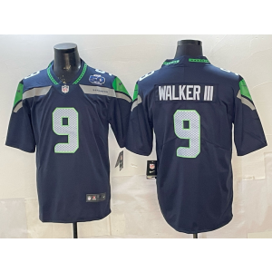 Seattle Seahawks 9 Walker III Blue Vapor Limited Men Jersey with 50th Patch