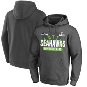Seattle Seahawks Charcoal 2025 Super Bowl LX Big & Tall Game Plan Hoodie Seattle Seahawks Charcoal 2025 Super Bowl LX Big & Tall Game Plan Hoodie