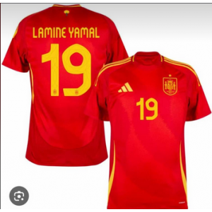 Spain 19 Lamine Yamal Home Red Jersey