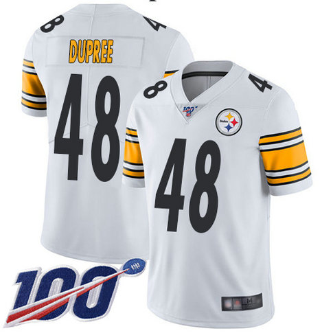 Steelers #48 Bud Dupree White Men's Stitched Football 100th Season Vapor Limited Jersey