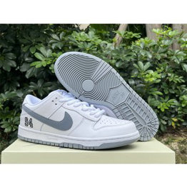 Supreme x Nike SB Dunk Low White Grey Shoes
