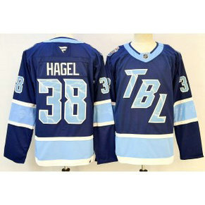 Tampa Bay Lightning 38 Hagel Blue Men Jersey