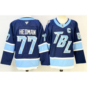 Tampa Bay Lightning 77 Victor Hedman Blue New Men Jersey