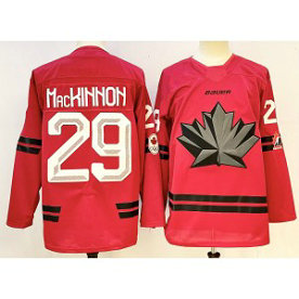 Team Canada 29 Nathan MacKinnon Red 2025 New Men Jersey