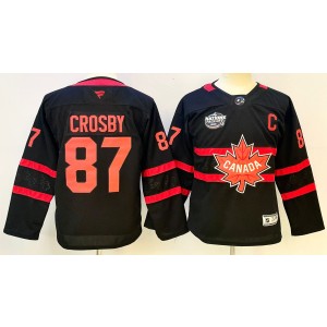 Team Canada 87 Sidney Crosby Black 2025 4 Nations Face-Off Premium Youth Jersey