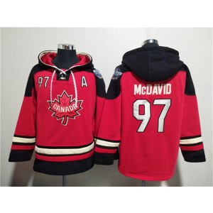 Team Canada 97 Connor McDavid Red Black Ageless Pullover Hoodie