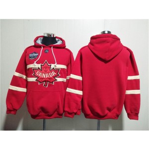 Team Canada Blank Red Ageless Must Have Lace Up Pullover Hoodie