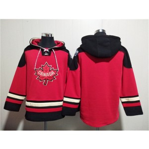 Team Canada Blank Red Black Ageless Must Have Lace Up Pullover Hoodie