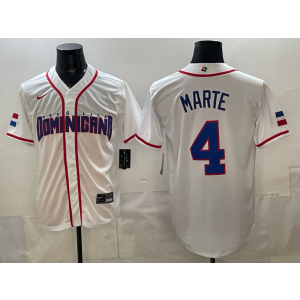 Team Dominican Republic Diamondbacks 4 Marte White 2026 World Cup Cool Base Men Jersey