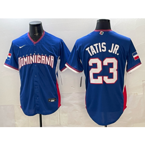 Team Dominican Republic Padres 23 Tatis Jr Blue 2026 World Cup Cool Base Men Jersey