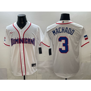 Team Dominican Republic Padres 3 Machado White 2026 World Cup Cool Base Men Jersey