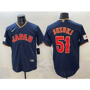 Team Japan Cubs 51 Suzuki Navy 2026 World Cup Cool Base Men Jersey